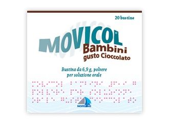 Movicol bambini 6,9 g, polvere per soluzione orale, gusto cioccolato